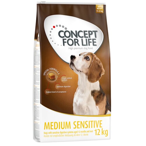 Concept for Life suha hrana za pse 2 x 4 kg/ 12 kg po posebni ceni! - Medium Sensitive (2 x 12 kg) Cijene