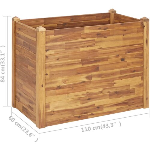  Vrtna gredica od masivnog bagremovog drva 110 x 60 x 84 cm Slike