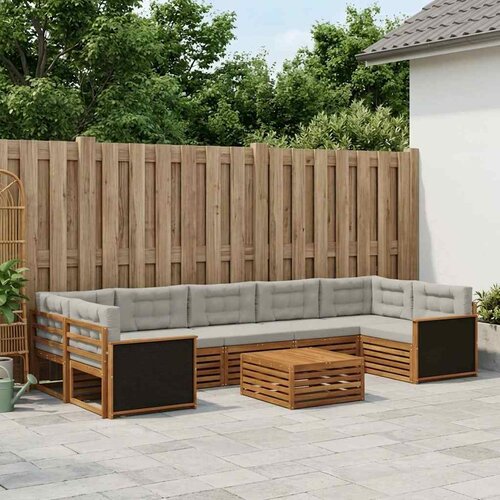  Set vanjskih sofa 8 pcs Prirodna i svjetlosiva Cene
