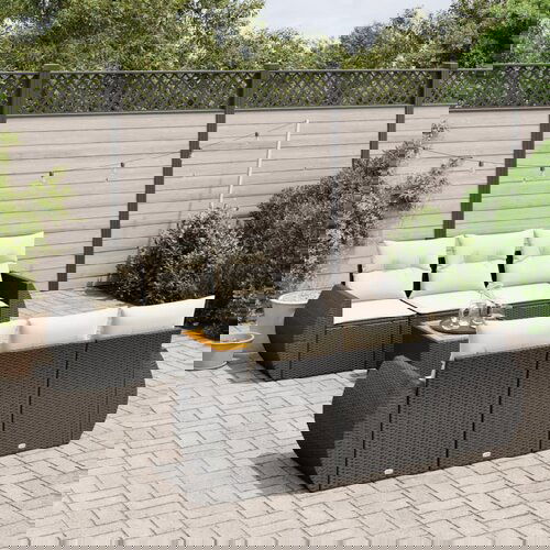 VidaXL 7-dijelni set vrtnih sofa od poliratana s jastucima crni Slike