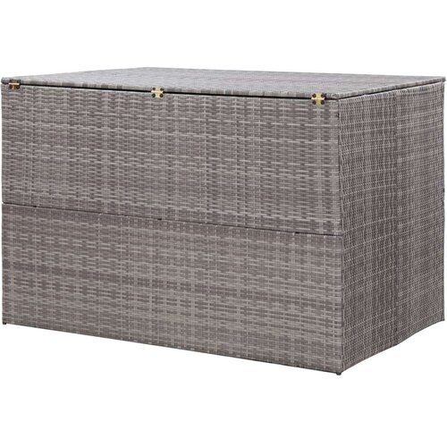 VidaXL Vrtna &amp;scaron;katla siva 150x100x100 cm poli ratan Slike