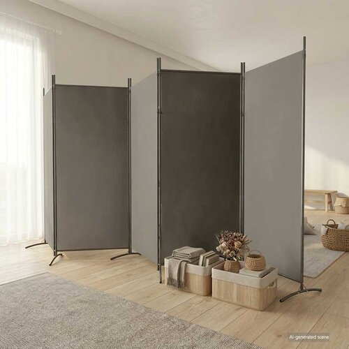 Sobna pregrada s 5 panela antracit 433x180 cm od tkanine Cene