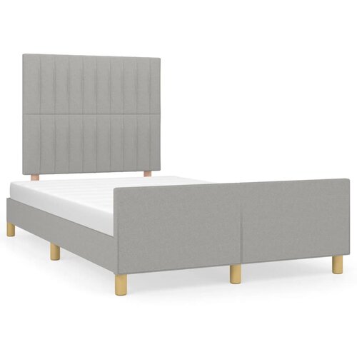 VidaXL Posteljni okvir z vzglavjem svetlo siv 120x190 cm tkanina Slike
