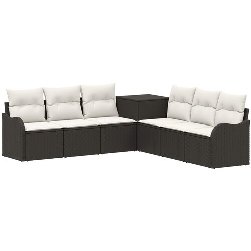  Set sofe 7 kom. Crna i krem-bijela 121 x 62 x 69 cm Slike