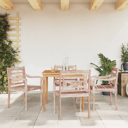  The living store batavia stoli 4 kosi sprana bela trdna tikovina - batavia stol, (21440752) Slike