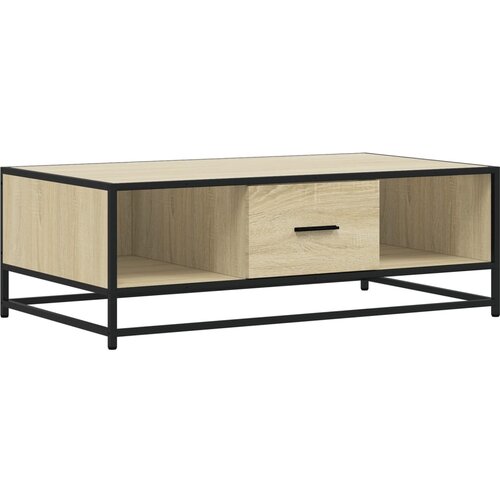 Maison Chic Klubska mizica - kavna mizica - Nizka mizica sonoma hrast 100x57x35 cm inženir. les in kovina, (21753086) Slike