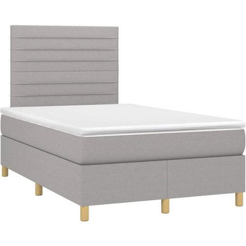 vidaXL Boxspring postelja z vzmetnico svetlo siva 120x190 cm blago, (21111911) Cene