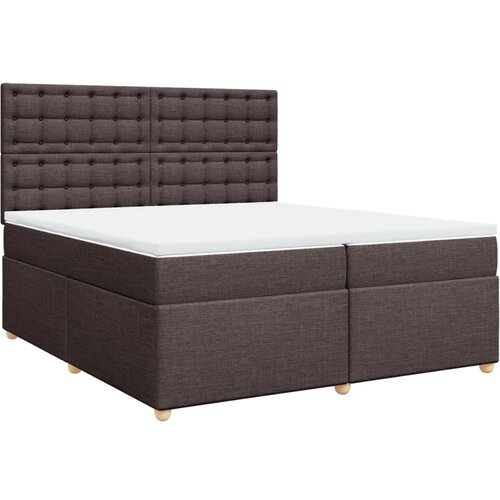 vidaXL Box spring postelja z vzmetnico temno rjav 200x200 cm blago, (21310961) Cene