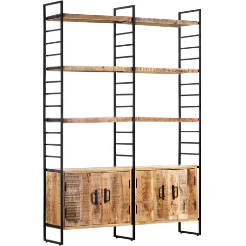 Furnova Knjižna omara 4-nadstropna 124x30x180 cm robusten mangov les, (21950835) Slike