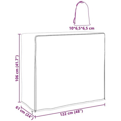 VidaXL Pokrov za vanjski namje&amp;scaron;taj Crna 122 x 61 x 106 cm 210D tkanina Slike