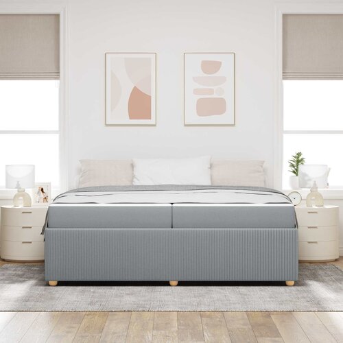  Krevetna konstrukcija Svijetlo siva 200 x 200 cm tkanina Slike