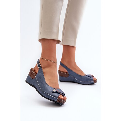 EVENTO PE1 Women's Lightweight Wedge Sandals Comfort Shoe Blue Efravia Cene