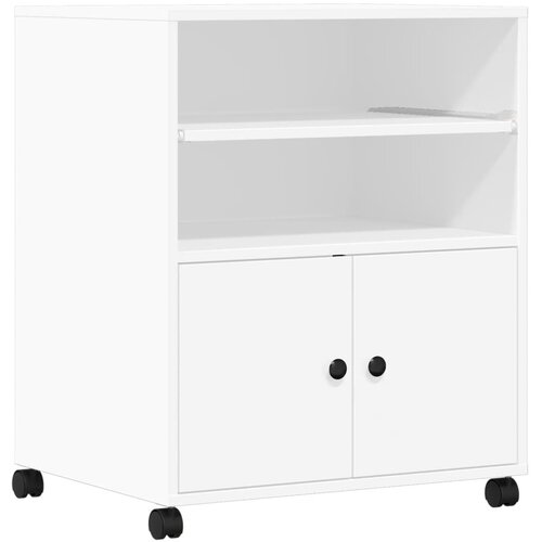 vidaXL Stojalo za tiskalnik s kolesi belo 60x48x74 cm, (22137167) Cene
