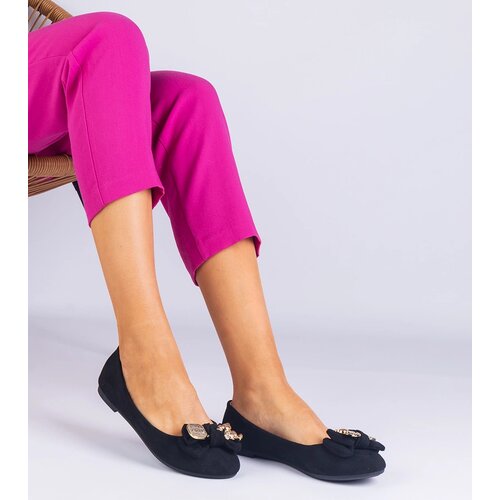 Gemre Black classic ballet flats with a bow Merasol Cijene