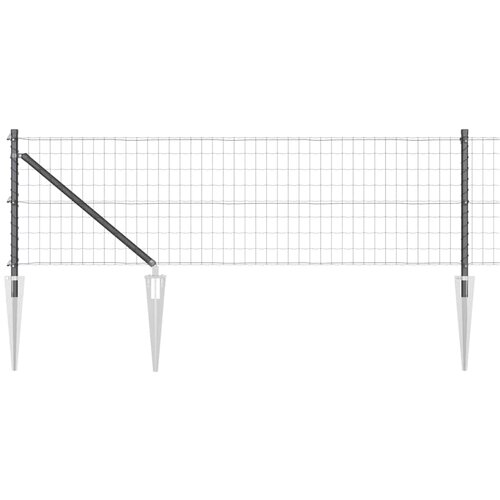 VidaXL Euro Ograda s 13 Urezanim Stablima 0.6x25 m Galvanizirani Čelik Sivi Slike