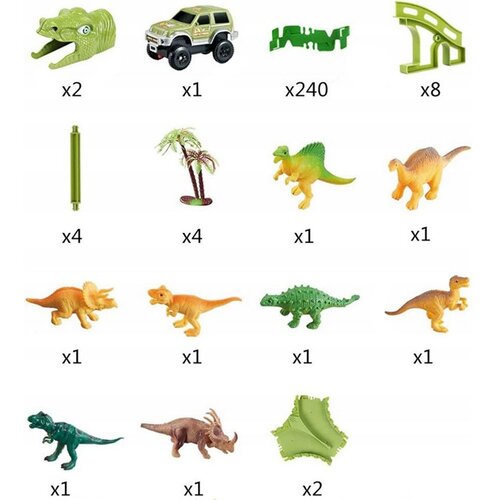 Woopie staza za automobile XXL: Dinosauri, 240 el. Slike
