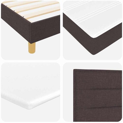  Boxspring krevet s madracem Tamno smeđa 120 x 190 cm tkanina Slike