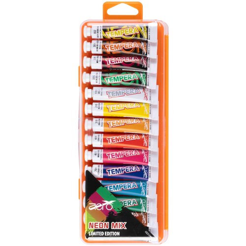  Temperska barva Aero 7,5 ml tubice 14 kos v plastični &amp;scaron;katli NEON MIX Slike