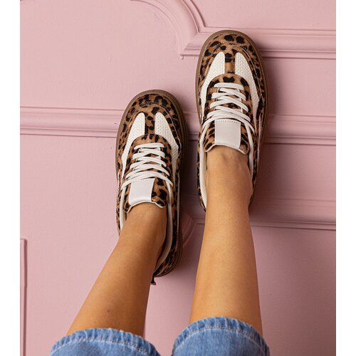 D/CEO marka niezdefiniowana Leopard print thick-soled sneakers Kamela Cene