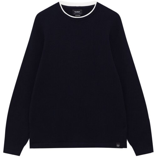 Pull&amp;amp;Bear Pulover mornarska / bela Slike