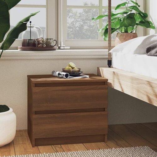 vidaXL Nočna omarica rjav hrast 50x39x43,5 cm konstruiran les Cene