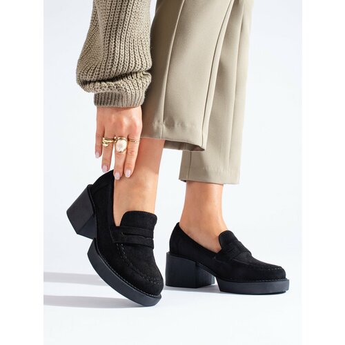 SHELOVET black suede women's shoes Slike