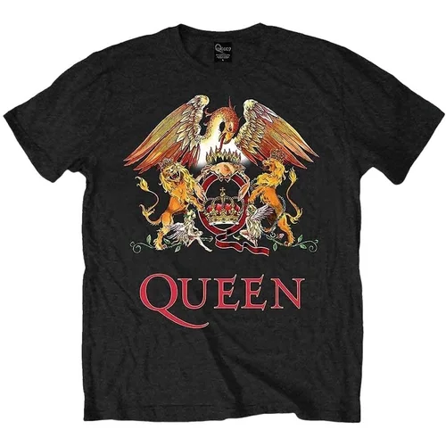 Queen Majica Classic Crest Unisex Black 2XL