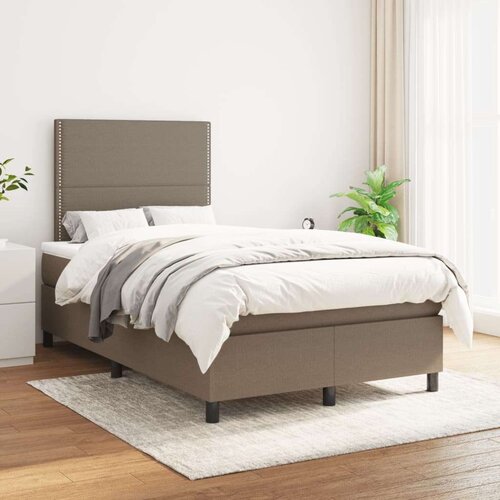  Box spring postelja z vzmetnico taupe 120x200 cm blago, (20895397) Slike