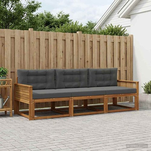  Set vanjskih sofa 3 kom. Prirodna i antracit Cijene