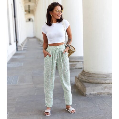 UR/CEO Green floral wide pants Ippocrate Cijene