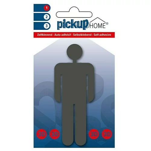 Home nalepka pickup 3D (motiv: moški, višina: 10 cm, sive barve)