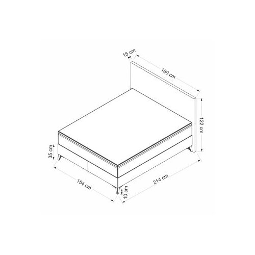 Hanah home bračni krevet samira 150 x 200 grey Slike