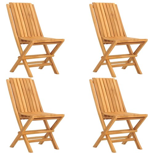 Maison Chic Zložljivi Vrtni Stoli - Stol za vrti 4 kosa 47x47x89 cm trdna tikovina JS2826, (21876342) Slike