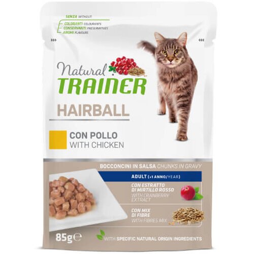 Natural trainer Cat Hairball, vrečka - pi&scaron;čanec - 85 g 12 x 85 g Cene
