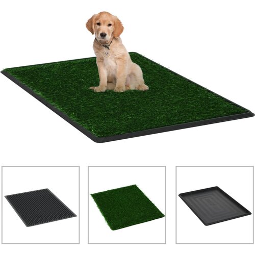 vidaXL Toalet za ljubimce s pladnjem i travom zeleni 76 x 51 x 3 cm Cijene