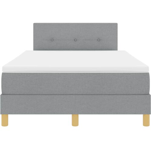  LED Box Spring Krevet Svijetlo siva 120 x 190 cm tkanina Slike