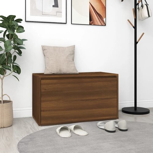 The Living Store Klop za hodnik 80x40x45 cm rjavi hrast konstruiran les - Klop Za Hodnik, (21485927) Slike