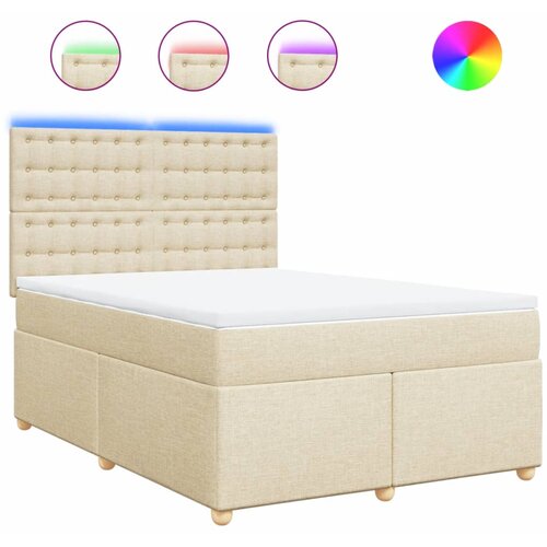 vidaXL Krevet s oprugama i madracem krem 140 x 190 cm od tkanine Cijene