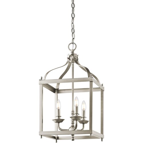 Elstead Lighting Elstead Larkin 3-kratna srednja stropna viseča svetilka, brušen nikelj, E14, (22098245) Cene