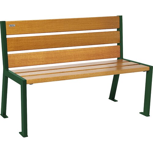 PROCITY Lesena klop SILAOS®, s hrbtnim naslonjalom, dolžina 1200 mm, mahovo zelene barve RAL 6005, imitacija hrasta, svetla Cene