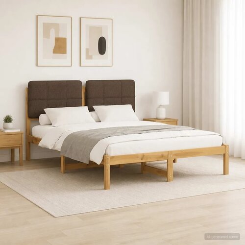  Krevetni okvir s tapiciranim uzglavljem Bijelo isprana i taupe - Bijelo isprana i taupe 140 x 190 cm Cijene