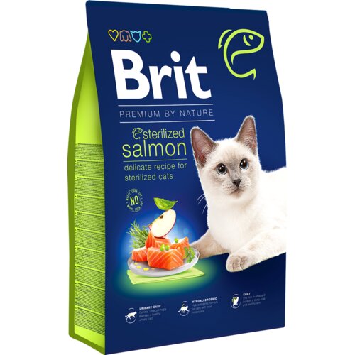Brit hrana za mačke Sterilized Salmon 8kg Slike