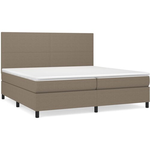 VidaXL Krevet s oprugama i madracem smeđesivi 200x200 cm od tkanine Slike