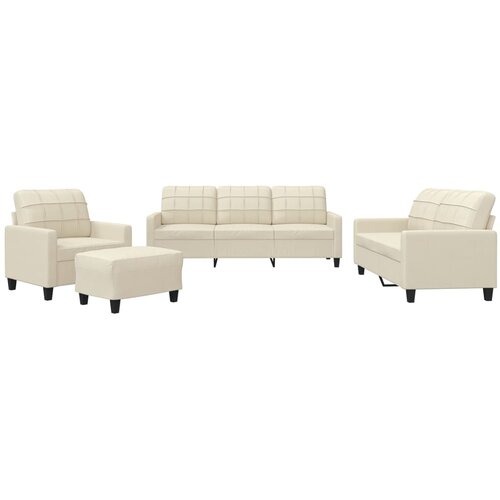 Maison Chic Sedežna garnitura - kavč 4-delna z blazinami krem umetno usnje, (21728991) Cene