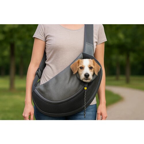 Duvo sarah crazy paws torba za ljubimce, m, 34x19x47.5cm, crno-siva Cene