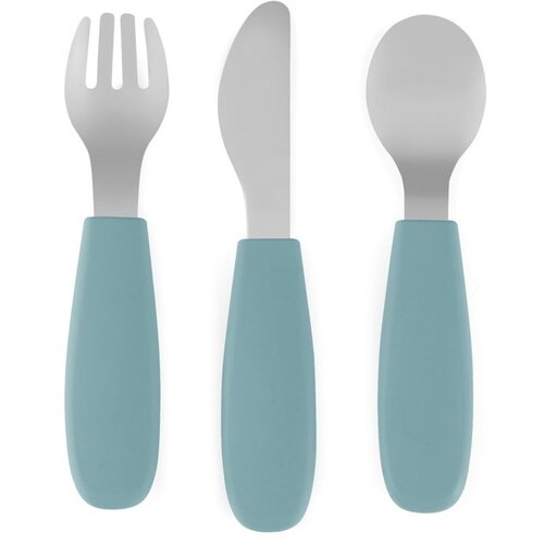 Petite&Mars take&match stainless steel cutlery set pribor za otroke frosted sky 12m+ 3 kos Cene