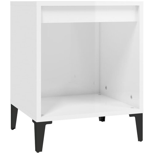 Maison Chic Nočna omarica - Nočna miza visok sijaj bela 40x35x50 cm, (21687686) Slike