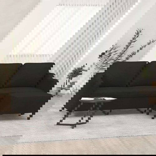 VidaXL Trosjed s tabureom crni 180 cm od tkanine Slike