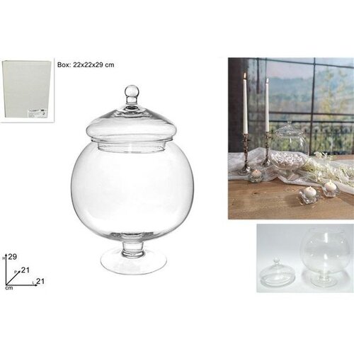 Zdjela S POKLOPCEM STAKLENA 29CM DUE Slike