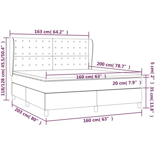  Krevet box spring s madracem svjetlosiva 160x200 cm tkanina Slike
